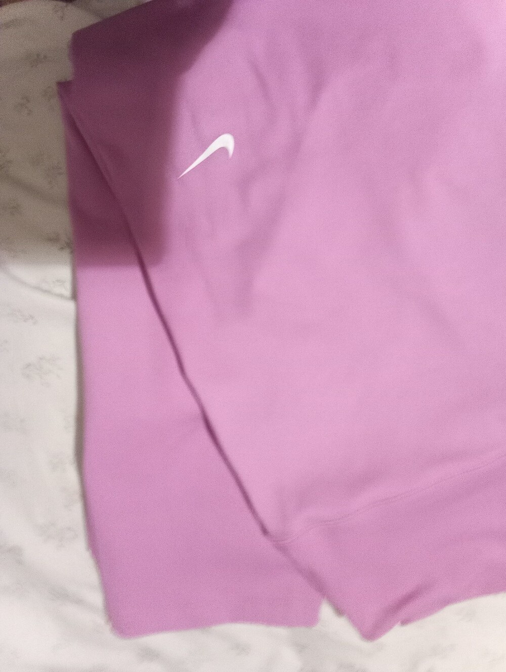 Nike Women Lilac Athletic Shorts with White Swoosh